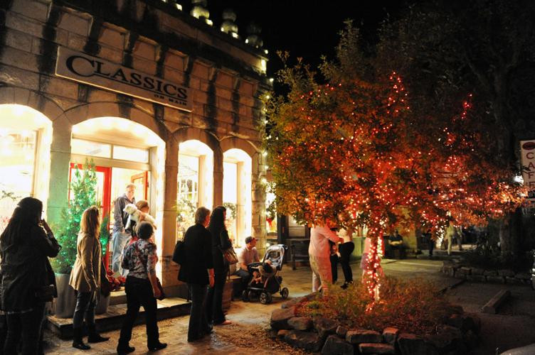 Downtown Salado, Texas in the evening