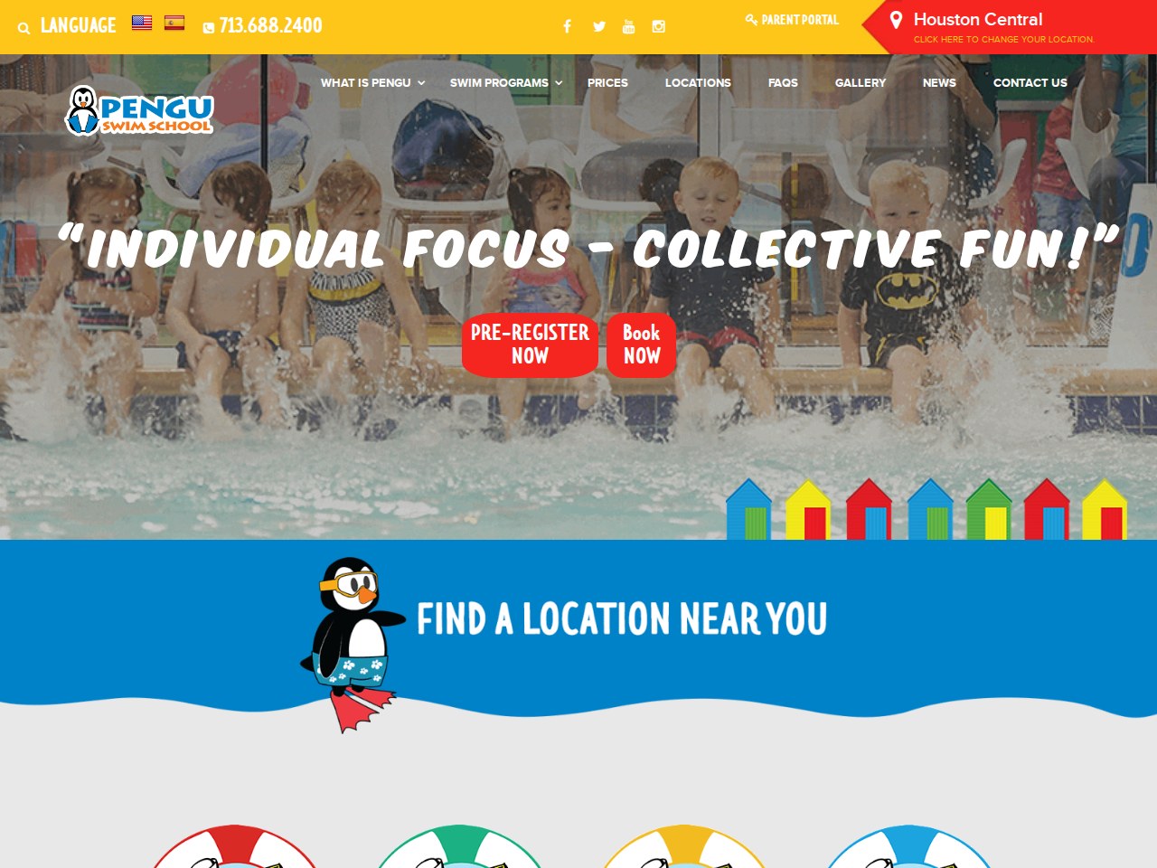 Pengu Swim School website built by North Austin Web
